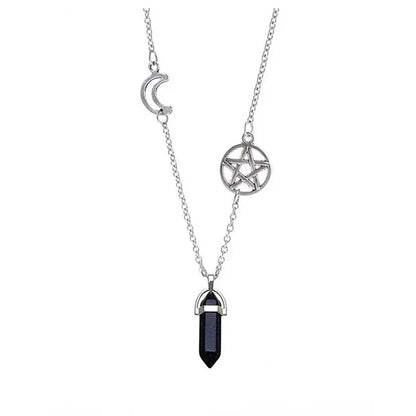 Pentagram Star Chakra Stones Pendant Necklace