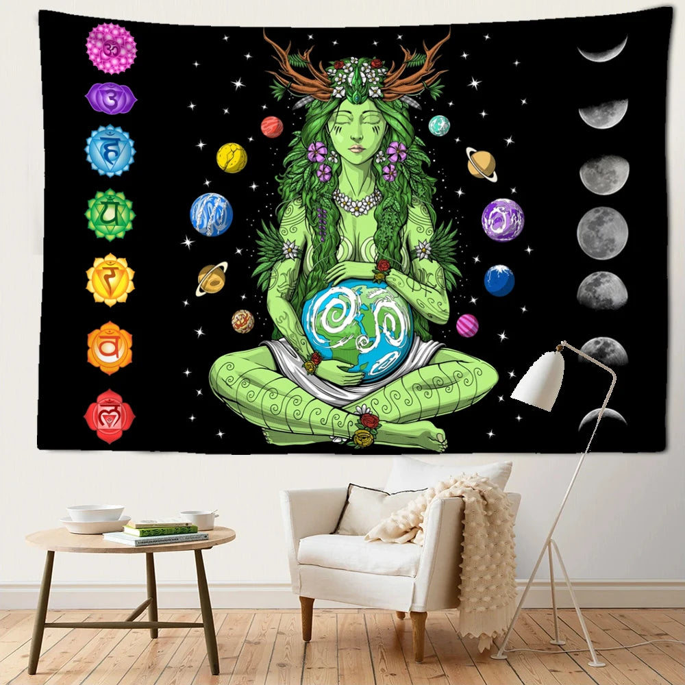 Green Girl Seven Chakra Tapestry