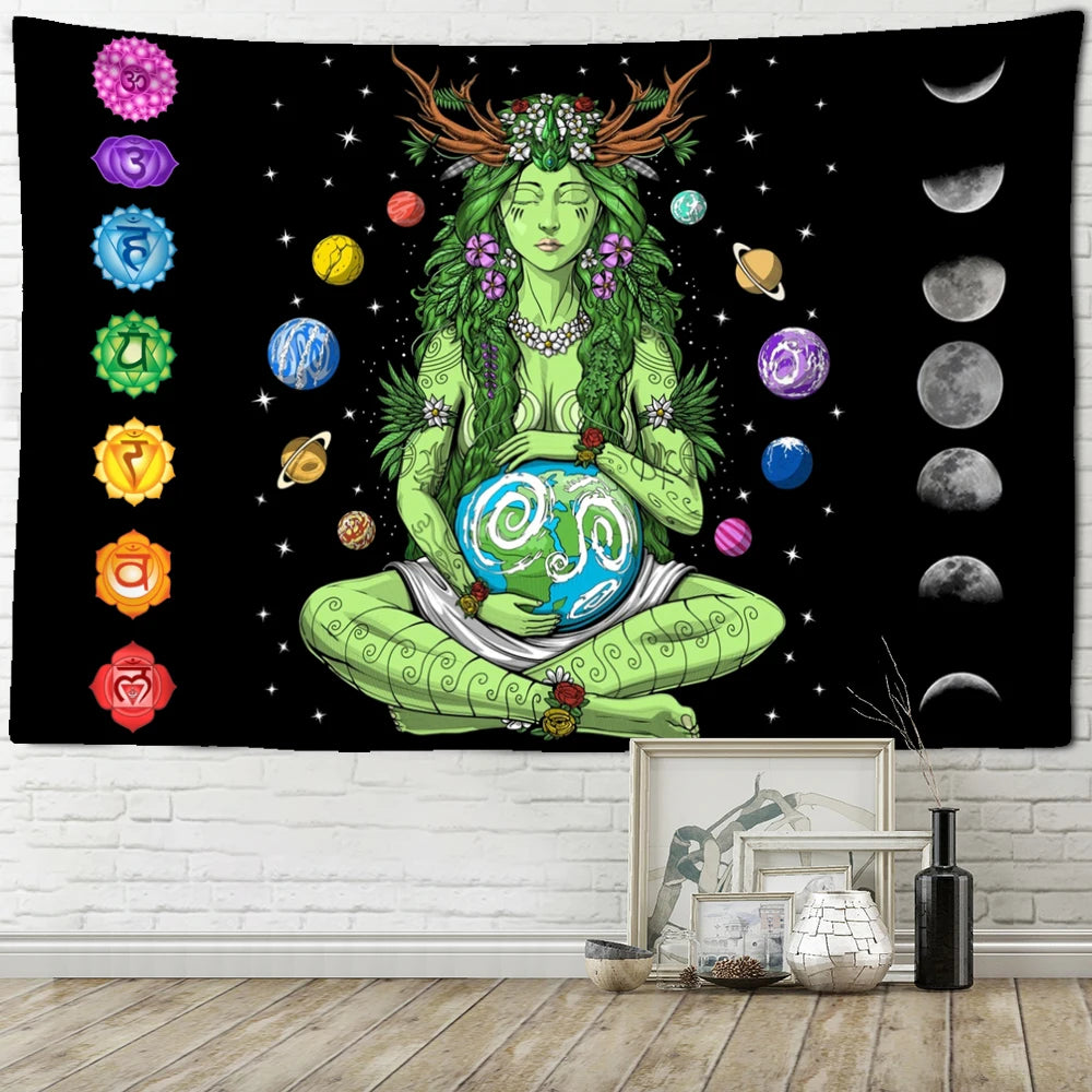 Green Girl Seven Chakra Tapestry