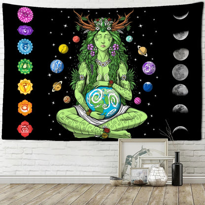 Green Girl Seven Chakra Tapestry
