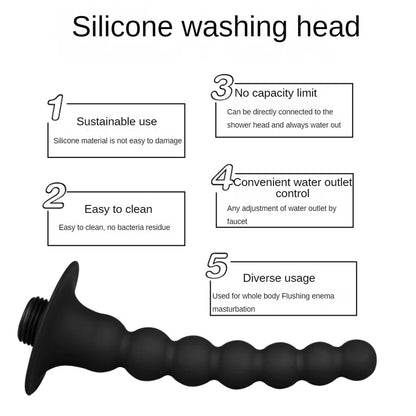 Soft Silicone Connectable Butt Plug with Shower Head