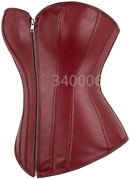 caudatus Ladies Faux Leather Corsets w/ zipper
