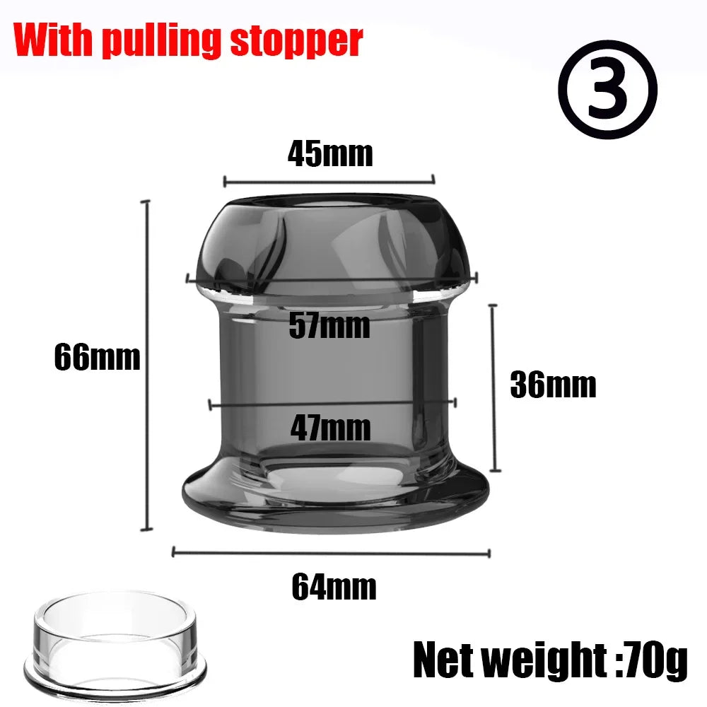 Hollow Speculum Peeking anal beads butt plug with stopper expander