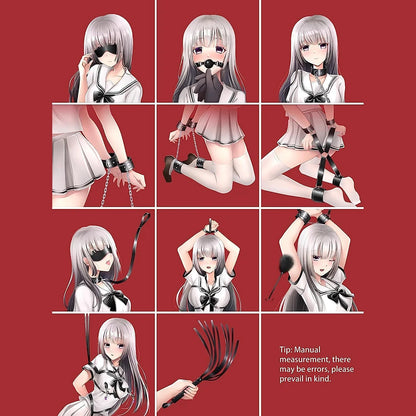 11pcs Plush Leather Handcuff Bondage Kit