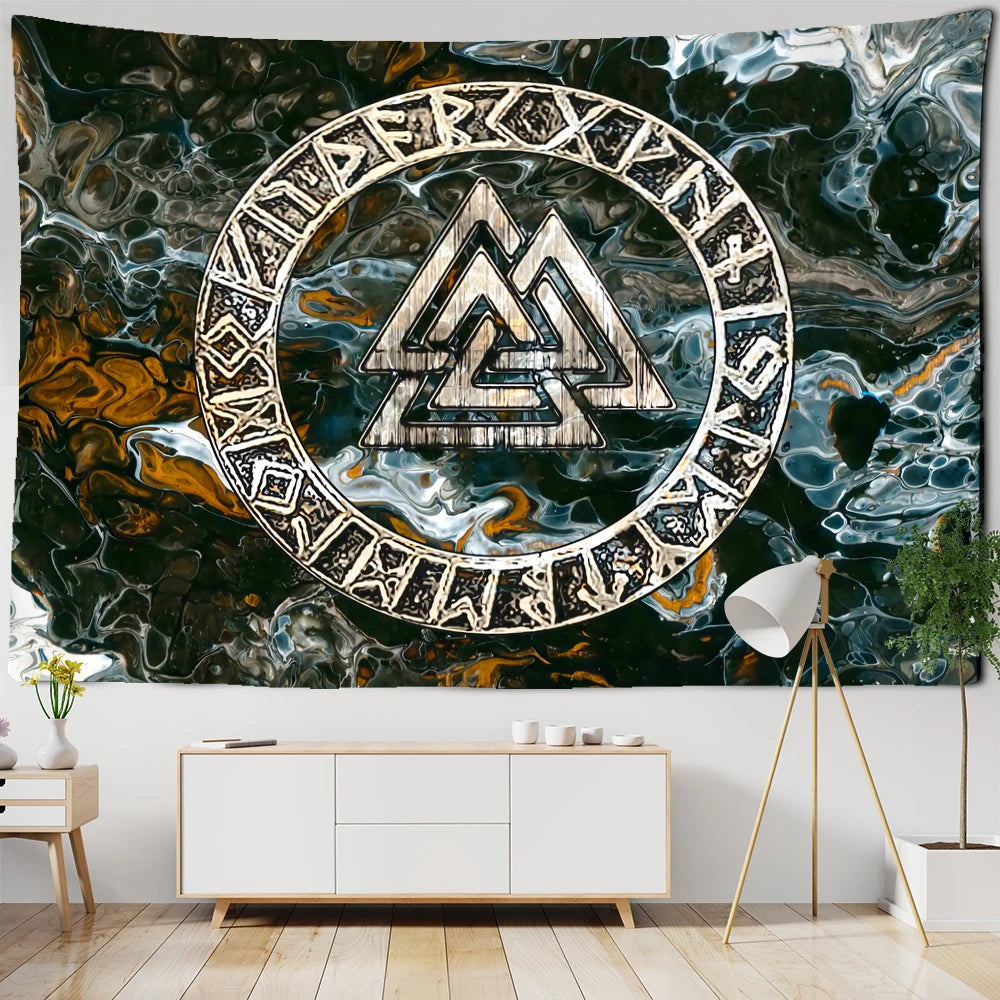 Viking  Mysterious Raven Tapestry