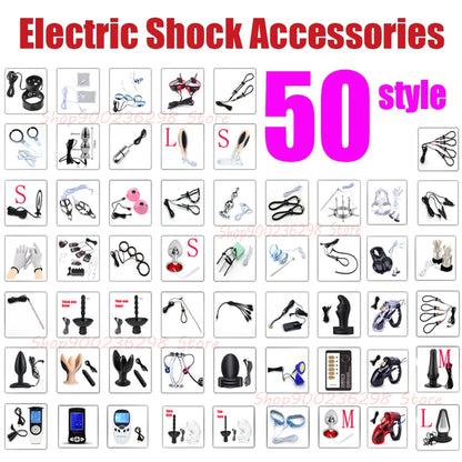 Electric Shock Sex Product,SM Electro Anal Plug Nipple Clamp Cock Ring Penis P
