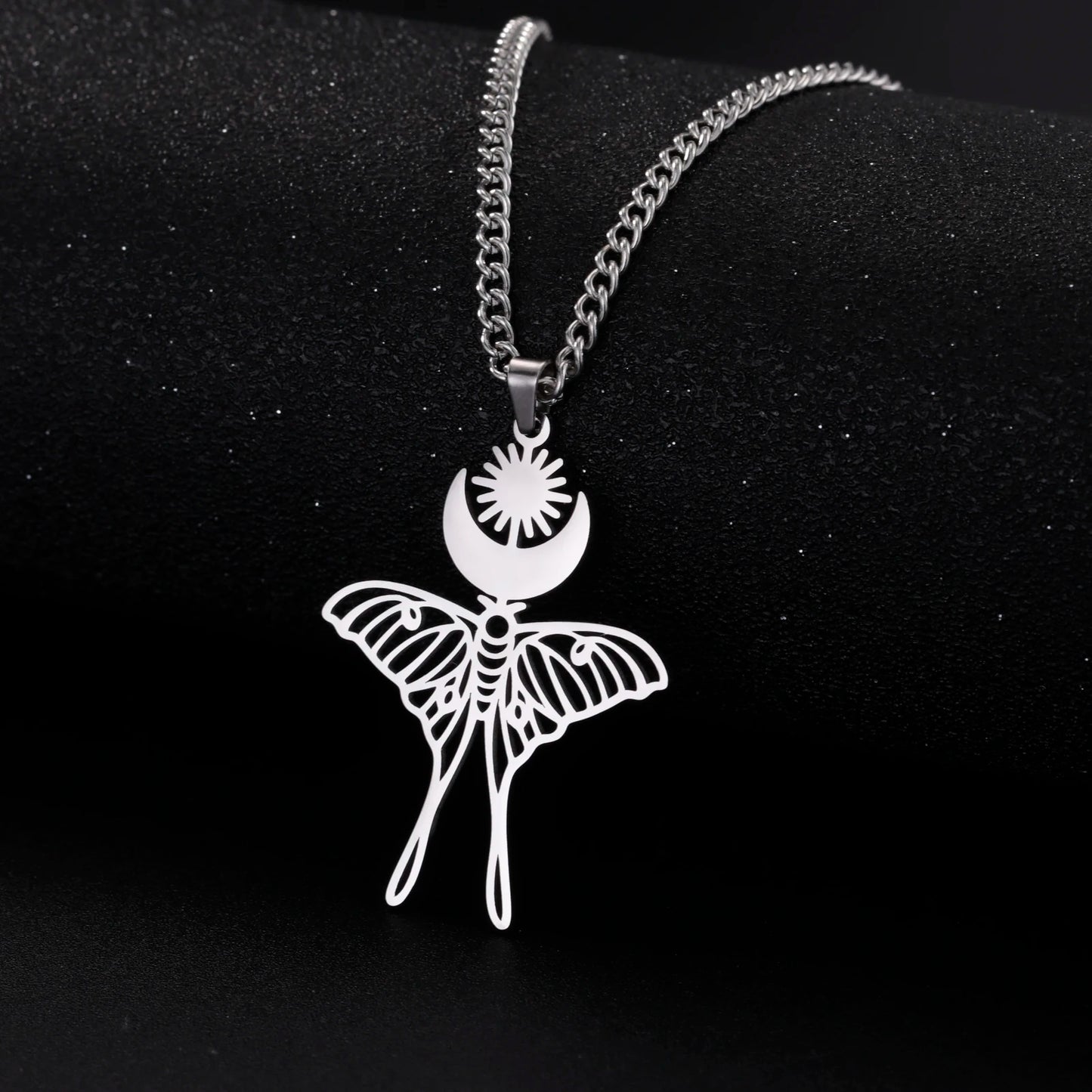 Skyrim Moon Sun Butterfly Pendant Necklace