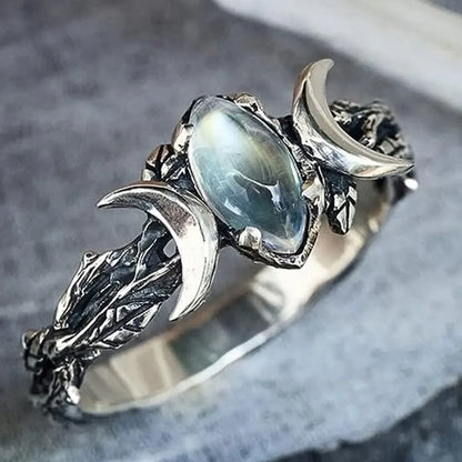 Triple Moon Goddess Ring