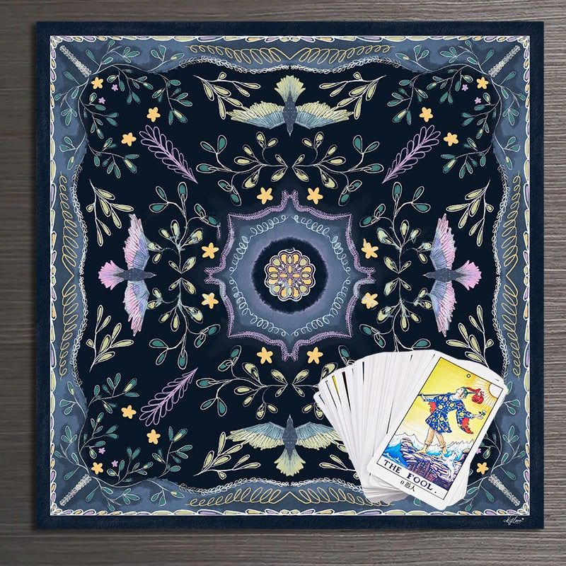 Indigo Birds Tarot Cards Tablecloth