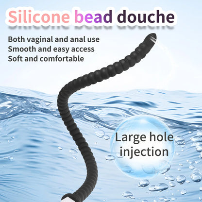 Long Anal Plug Silicone Enema Deep Butt Plug W/ Faucet Attachment