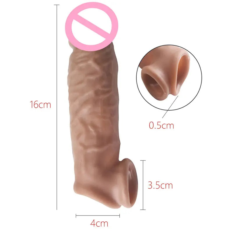Silicone Realistic Penis Sleeve Extender