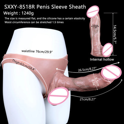 FAAK Silicone Briefs with Penis Sleeve Male Masturbator