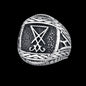 Vintage Stone Ring With Lucifer Satan Signet