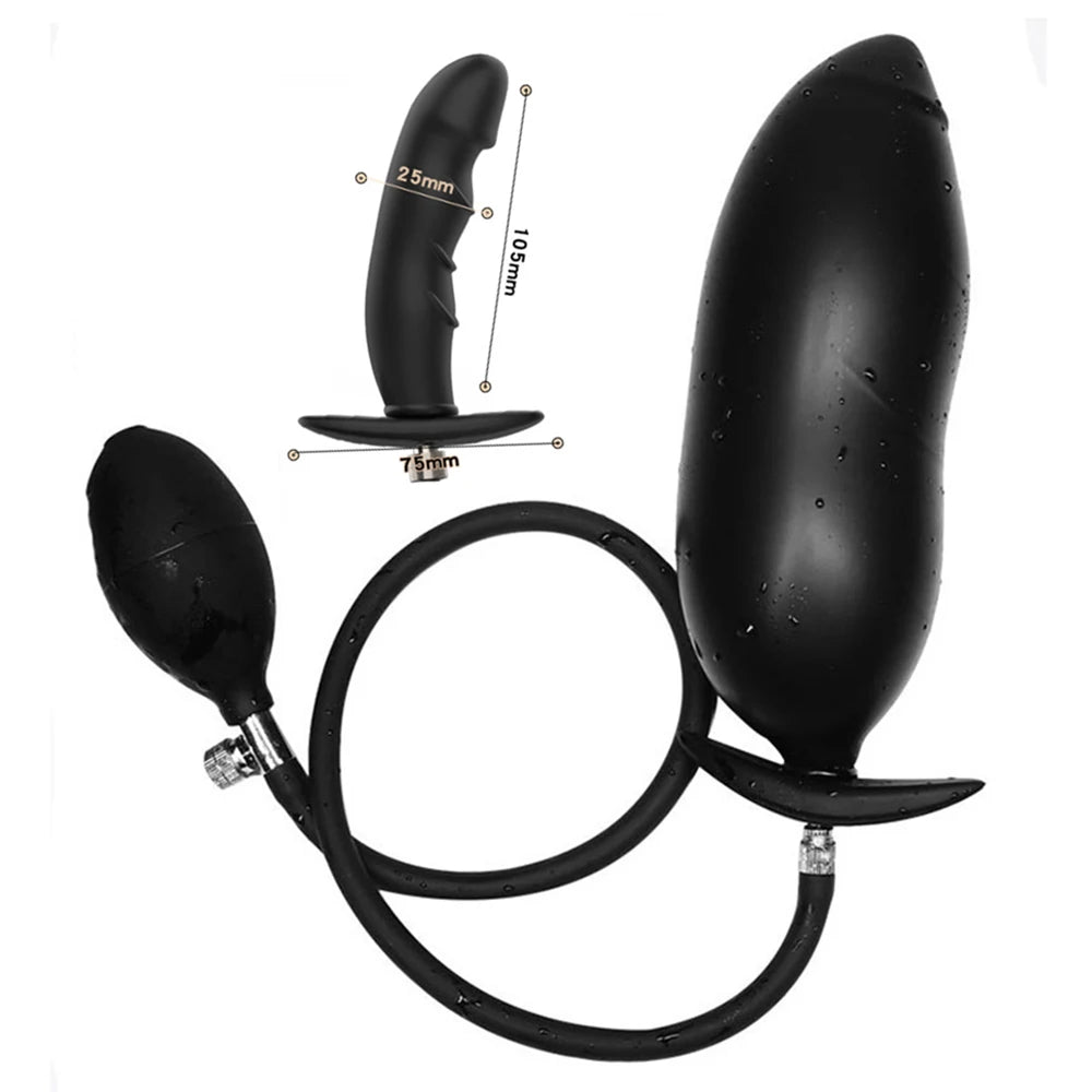 Inflatable Anal Dildo Silicone Soft Large Buttplug