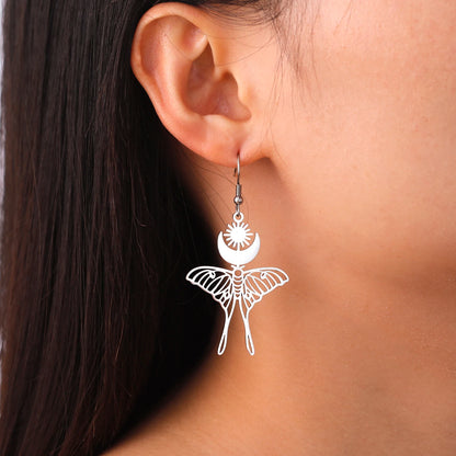Skyrim Moon Sun Butterfly Drop Earrings