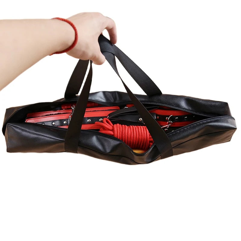 Bdsm Bondage Bag for Sex Toys Leather Handbag