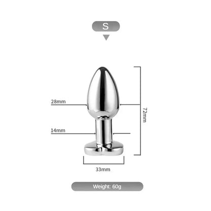 Remote Vibrating Heart-Shape Metal Anal Plug