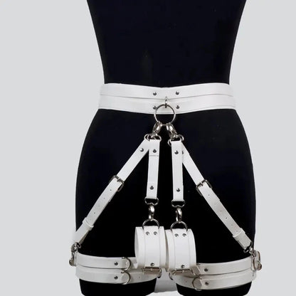 Gothic Harness Belt  w/ Handcuffs Accessories