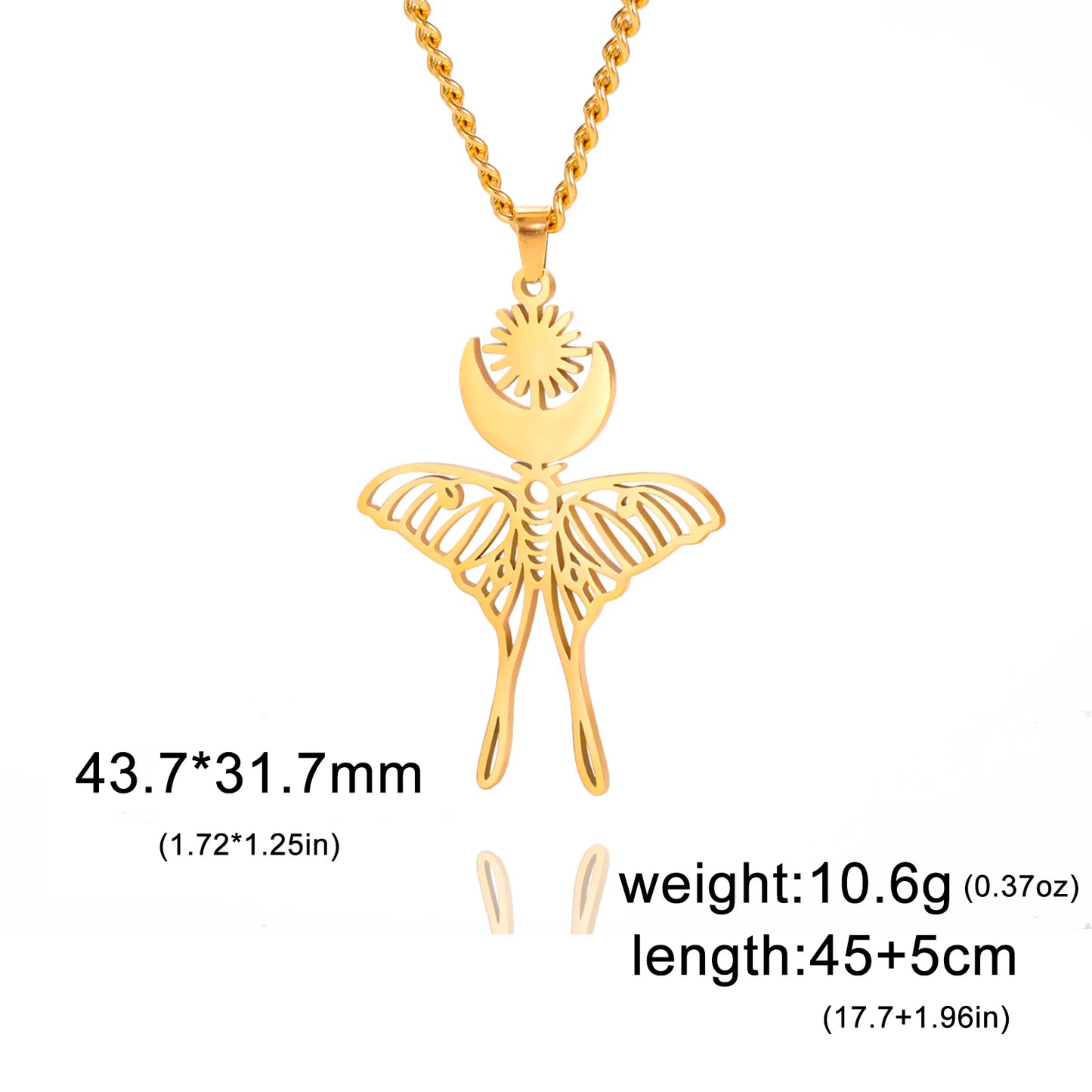 Skyrim Moon Sun Butterfly Pendant Necklace