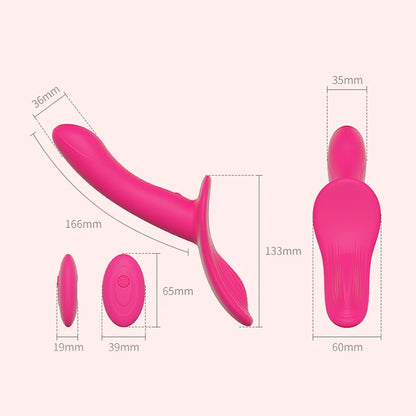 Strap On Double-Headed Vibrator Dildo Adjustable with 10 Vibration Modes