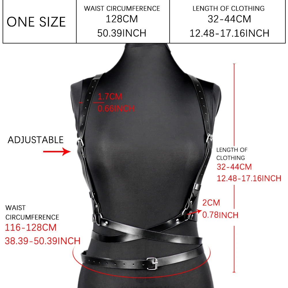 Plus Size Women Fashion Harness Belt Chest Harness Corset