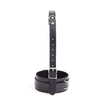 Leather Choker Collar Strap with Smooth Stainless Steel Nose Hook for Fetish Bdsm