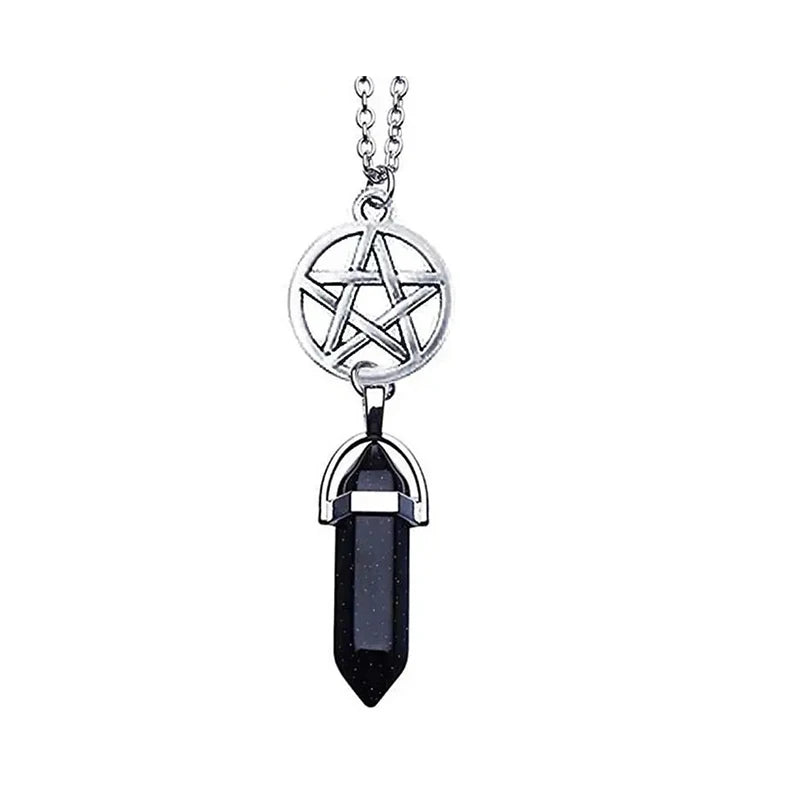 Pentagram Star Chakra Stones Pendant Necklace
