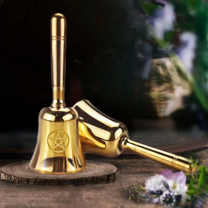 Triple Moon Lotus Triquetra Brass Bells