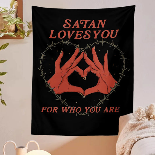 Wall Hanging Satan Loves You