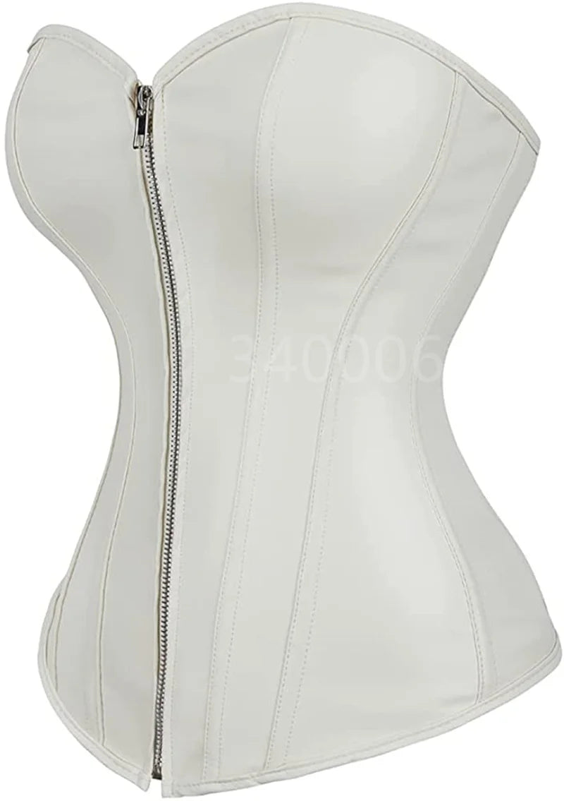 caudatus Ladies Faux Leather Corsets w/ zipper