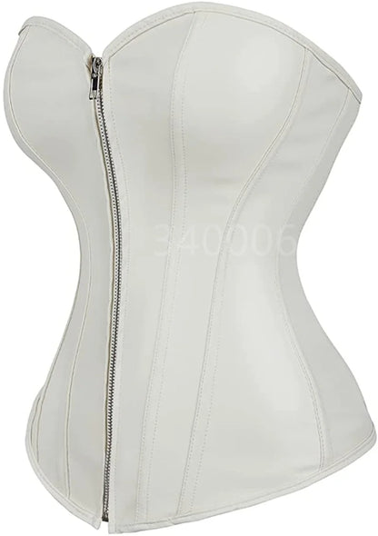 caudatus Ladies Faux Leather Corsets w/ zipper