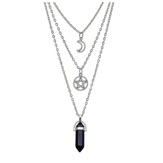 Pentagram Star Chakra Stones Pendant Necklace