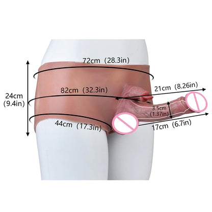 FAAK Silicone Briefs with Penis Sleeve Male Masturbator