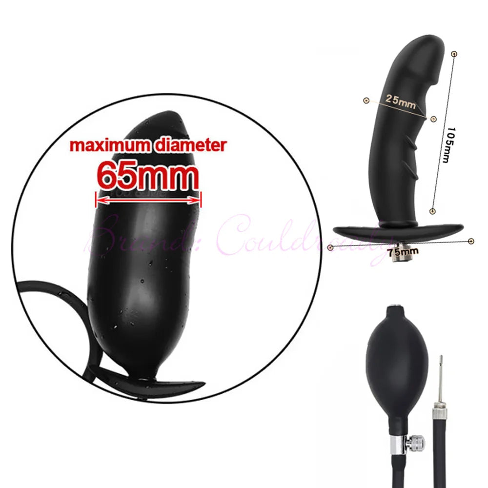 Inflatable Anal Dildo Silicone Soft Large Buttplug