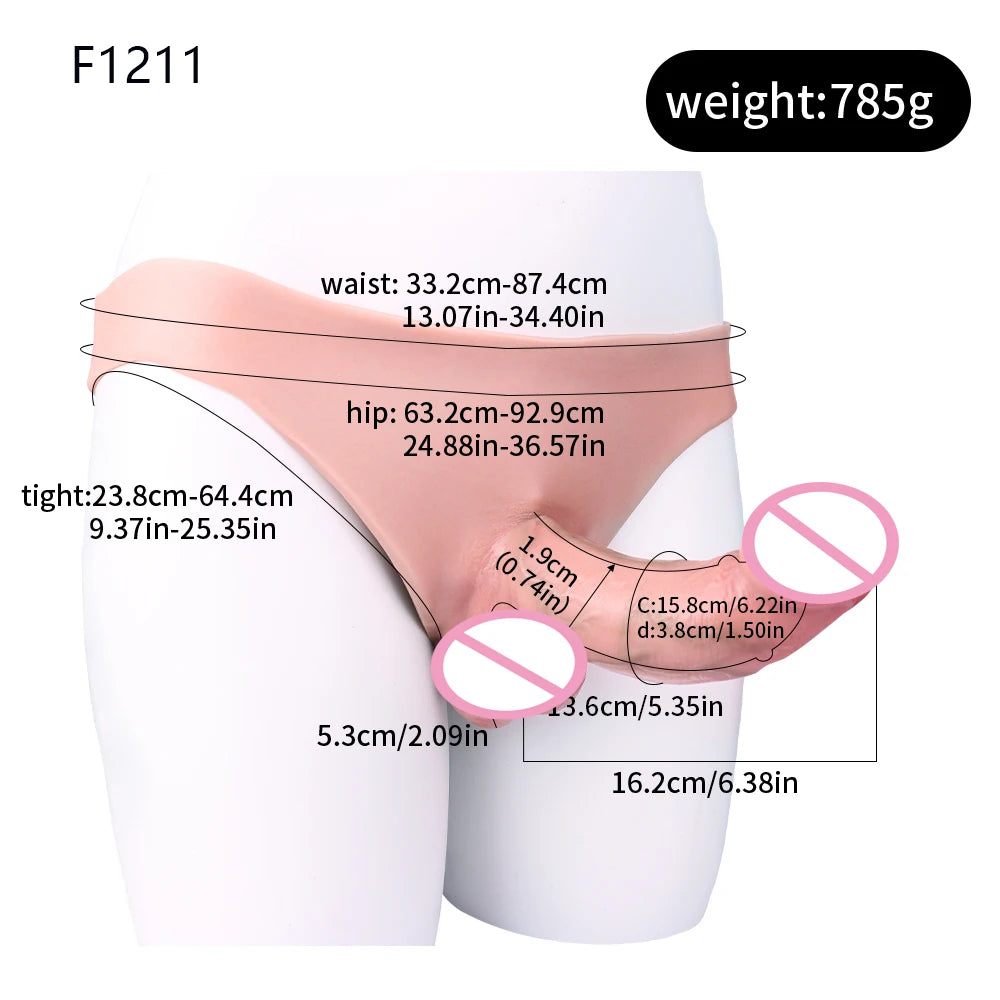 FAAK Silicone Briefs with Penis Sleeve Male Masturbator