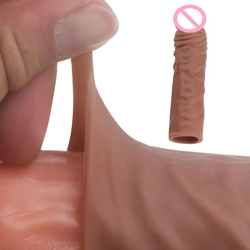 Silicone Realistic Penis Sleeve Extender