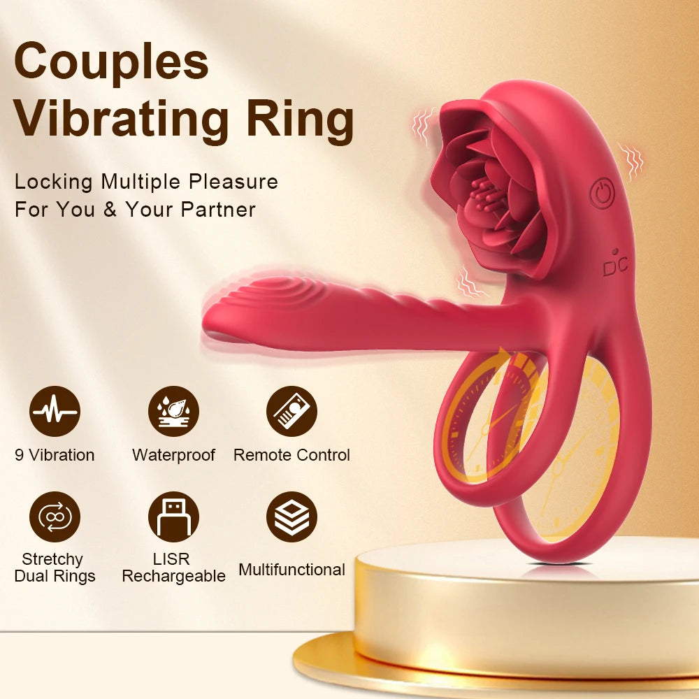 Cockring Couple Vibrator with Dual Motor