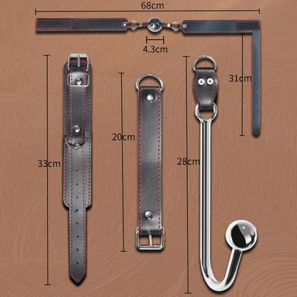 VaHppy Sex Toy Set Anal Hooks Mouth Gag Handcuffs