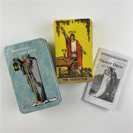 Metal Box  Rider Tarot Cards Deck With Paper Guidebook