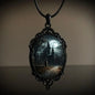 Gothic Retro Castle Cameo Necklace