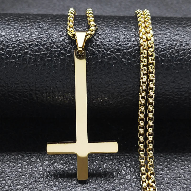 Upside Down Cross  Necklace