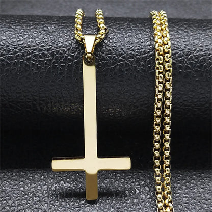 Upside Down Cross  Necklace
