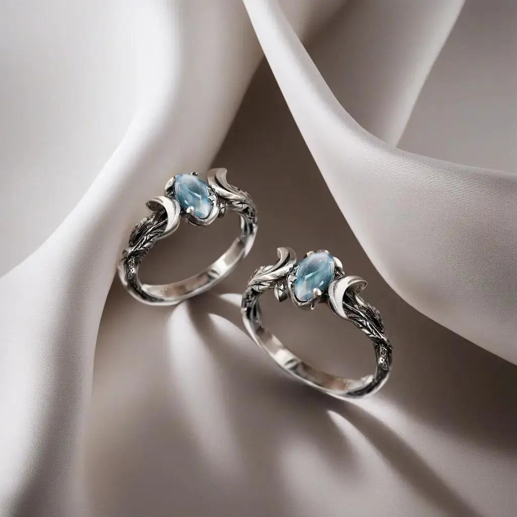 Triple Moon Goddess Ring