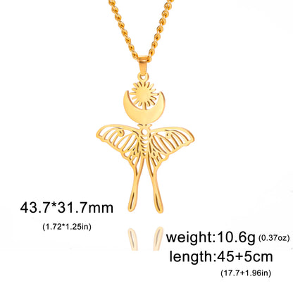 Skyrim Moon Sun Butterfly Pendant Necklace