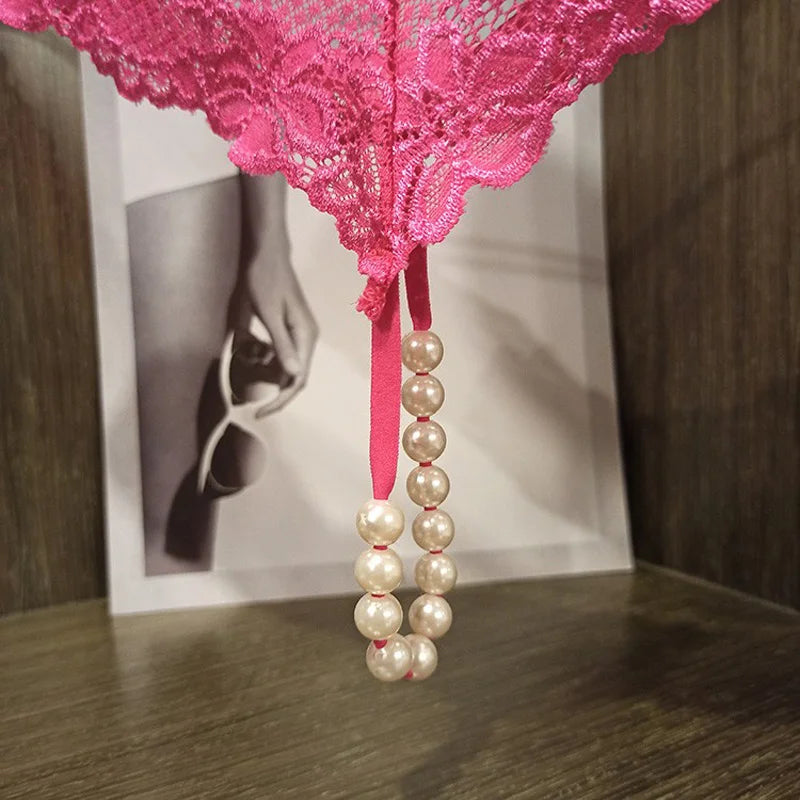 Sexy String Lace Underwear Women Back Bow Panties