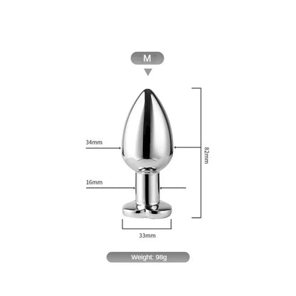 Remote Vibrating Heart-Shape Metal Anal Plug