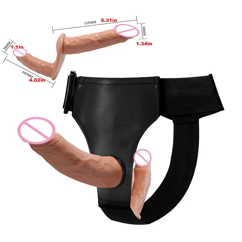 Double-Ended Penis Strap on Ultra Elastic Harness Belt