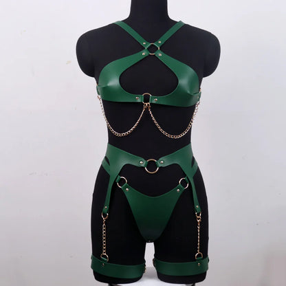 Full Body Harness Bra Sexy Leather Lingerie