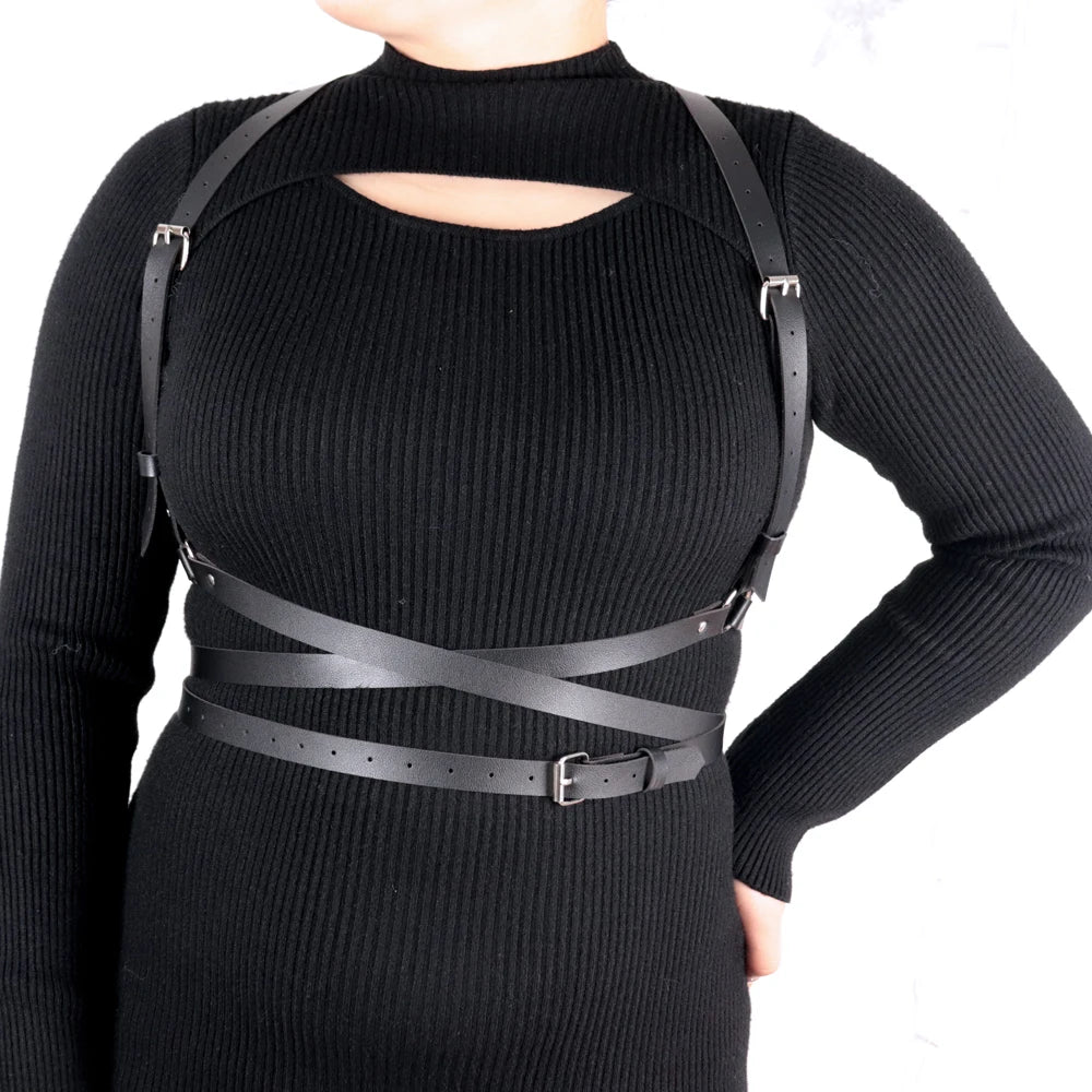 Plus Size Women Fashion Harness Belt Chest Harness Corset