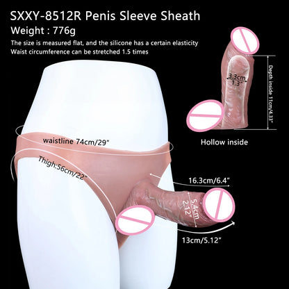 FAAK Silicone Briefs with Penis Sleeve Male Masturbator